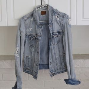 American Eagle Ripped Light Denim Jacket
